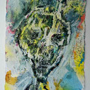 Ölkopf II, 2016, 30 x 20 cm, Öl und Lack auf Büttenpapier