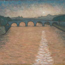 沈む太陽 Le Soleil couchant 50×61cm カンバスに油彩  l'huile sur toile  2003