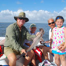 Lynes McKinney with his scalloped hammerhead shark ...also his sister Lauren and Ganddad Jimmy Hodges