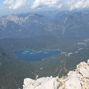 In der Immerscharte der erste Blick auf den Eibsee