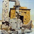 Daniela Rutica: Der Tempel von Armant, 90 x 70 cm, Acryl/Lw, 2011