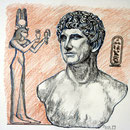 Daniela Rutica, "Antonius und Kleopatra", Farbstifte/Papier, 2008