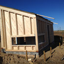 Holzständerwerk mit Seegrasdämmung