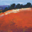 Ulrike Hansen: Rotes Feld, 2017, Eitempera auf Leinwand, 24 × 30 cm