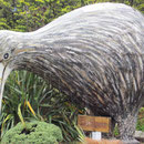 Eine Kiwi-Skulptur in Eketahuna