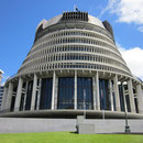 Das neuseelaendische Parlament, The beehive (Bienenstock, weil es aussieht wie einer)