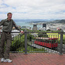 Panorama-Foto von Wellington mit der Cable Car und mir