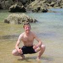 Ich am Strand der Bucht von Anchorage