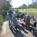 Vor unserer Golfrunde auf dem Golfplatz Castlecove bei Sydney