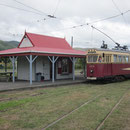 Tram an Tram-Haltestelle im Tram-Museum