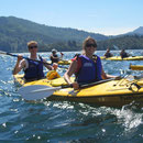 Kathrin und ich in einem Kayak waehrend unseres Trips