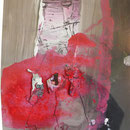 Rote Gestalt  |  gerahmte Größe ca. 35 x 50