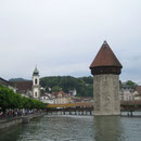 Ich schliesse meinen Wandertag in Luzern ab. Hier die Kapellbrücke.