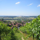 Nach dem Überqueren des Stammerberges kommt Nussbaumen mit dem Seebachtal ins Blickfeld.
