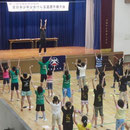 予選の前にラジオ体操～♪