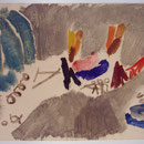 Max Weiler, Durchzug der Israeliten durch den Jordan, 1956, Eitempera/Papier