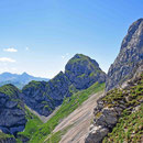 Zwischendurch ein Blick hinüber zu Hochwiesler, Roter Flüh und Gimpel.