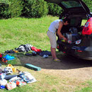 Der nächsten Tag am "wilden" Campingplatz Pllan de Senarta  am Ufer des Río Ésera vertreiben wir uns mit Ausschlafen, in der Sonne liegen - und packen!