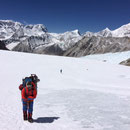 © Dr. Jürgen Greher / Makalu 2016; Endlich auf dem Gletscher! Was für eine Aussicht!