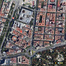 Calle de Recoletos aerial view