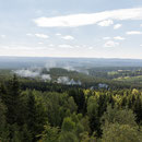 Kein Waldbrand, sondern die Schmalspurbahn - Nationalpark Harz