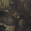 Deux ceintures différentes. La première en tissus et l'autre en cuir décorée de clous dorés