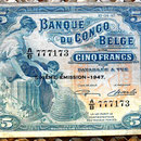 Congo belga 5 francos 1947 anverso
