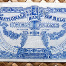 Bélgica 1 franco 1920 (84x48mm) reverso