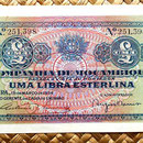 Mozambique colonial portugués 1 libra esterlina 1934 anverso