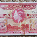 Bermuda 10 shillings 1937 (140x70mm) pk.10b anverso