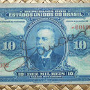 Brasil 10000 reis 1942 resello 10 cruzeiros  anverso