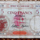 Nuevas Hébridas 5 francos 1941 (148x92mm) pk. 4b anverso