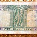 Ceilán 10 rupias 1954 reverso
