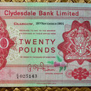 Escocia 20 pounds sterling -Clydesdale Bank Limited 1960 (160x92mm) anverso