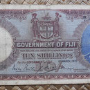 Islas Fiji 10 shillings 1937 (176x86mm) pk.30a anverso