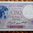 Francia 5 francos 1933 (125x80mm) pk. 72e anverso