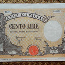 Italia 100 liras 1944 (190x120mm) pk.67a anverso