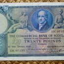 Escocia 20 pounds sterling -Commercial Bank of Scotland 1947 (178x100mm) anverso