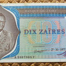 Zaire 10 zaires 1977 anverso