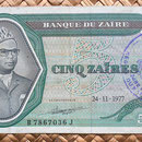 Zaire 5 zaires 1977 anverso