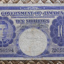 Jamaica 10 shillings 1960 (138x74mm) pk.46 anverso