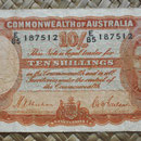 Australia 10 shillings 1939 (135x74mm) pk.25a anverso