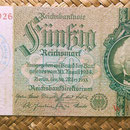 Alemania 50 marcos 1933 resello Gestapo Danzig (Geheime Staatspolizei Danzig) WWII anverso