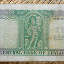 Ceilán 10 rupias 1954 reverso