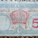 Yibuti 5 francos 1943 resello France Combattante pk. 11 reverso
