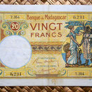 Madagascar colonial 20 francos 1937 anverso