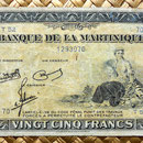 Isla Martinica 25 francos 1943 anverso