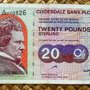 Escocia 20 pounds sterling -Clydesdale Bank PLC 1999 (150x80mm) anverso