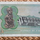 Zaire 5 zaires 1977 reverso