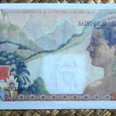 San Pedro y Miguelón 100 francos 1963 resellado 2 NF reverso